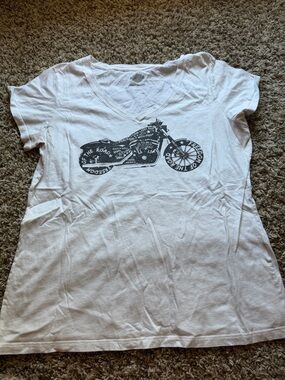 Harley-Davidson White Tee with Black Shield Logo